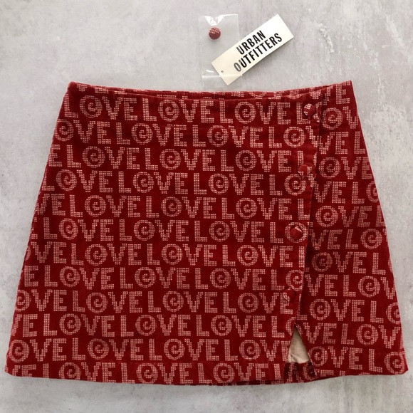 Urban Outfitters Gianna Corduroy Mini Skirt, Red M NWT - Picture 4 of 9